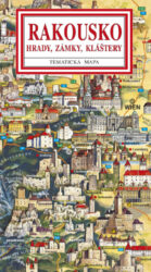 Rakousko / panoramatická mapa - Kreslená panoramatická mapa Rakouska s ilustrovaným průvodcem hrady a zámky